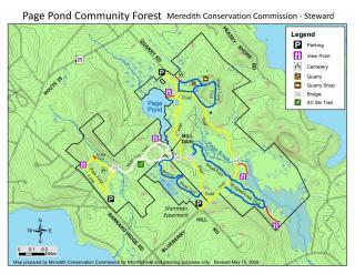 New Trail Map for Page Pond Town Forest | Meredith NH