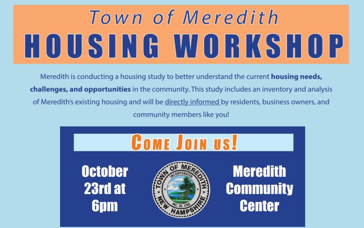 Town of Meredith Housing Workshop 